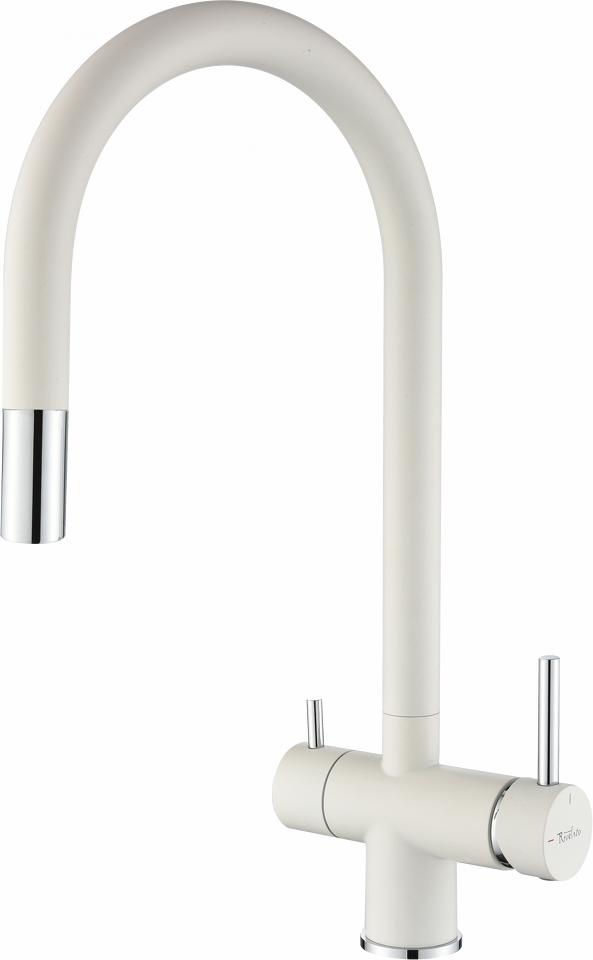 Фото Смеситель для кухни Rivelato Trevi U-обр. с краном питьевой воды и выдвижной лейкой D-35мм brina cromo