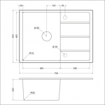 Превью картинка Гранитная мойка ЕМАР EMQ-1700.Q Морион #5