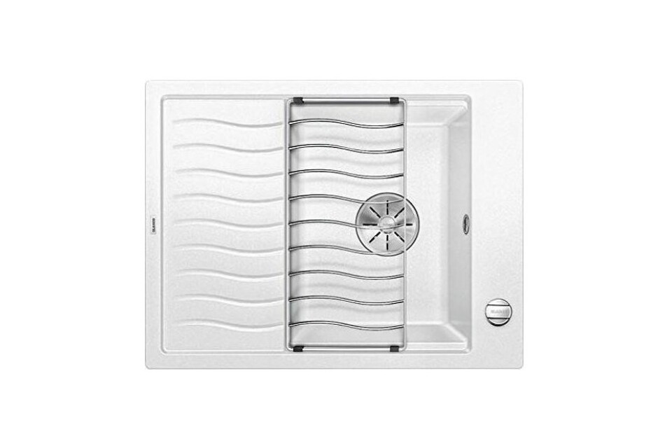 Фото Гранитная мойка Blanсo ELON 45S SILGRANIT PuraDur белый с кл.-авт. InFino