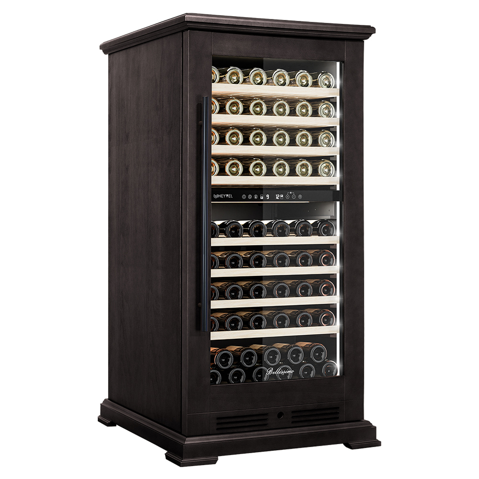 Фото Шкаф винный  Meyvel Винный холодильник (шкаф) компрессорный MEYVEL MV99PRO-KBT2 (Тёмный шоколад)