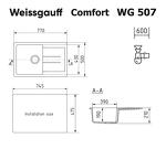 Превью картинка Мраморная мойка Weissgauff WG 507328 Comfort Beige Sand #2
