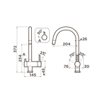 Превью картинка Смеситель для кухни Omoikiri Yamada-P-BE латунь/ваниль #2