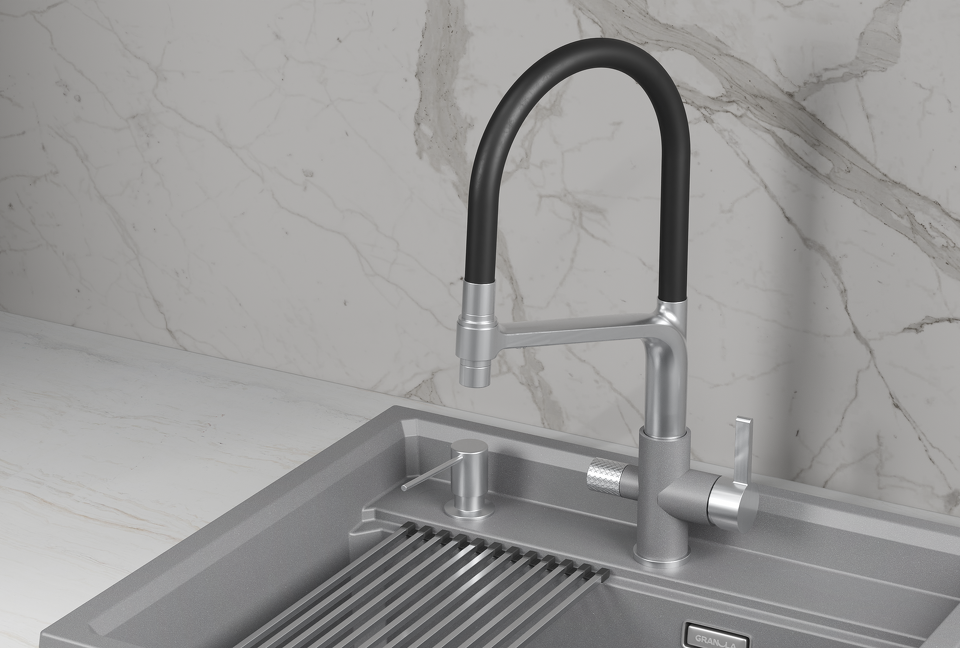 Фото Смеситель для кухни GRANULA 5083, АЛЮМИНИУМ
