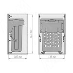 Превью картинка PULSE HAMPER LF45 Корзина для белья откидная, 1 емкость (35л), цвет белый (LHF451-35WT) #4