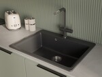 Превью картинка Смеситель для кухни Rivelato Lugano Г-обр. с краном питьевой воды D-35мм Антрацит 501/хром #3