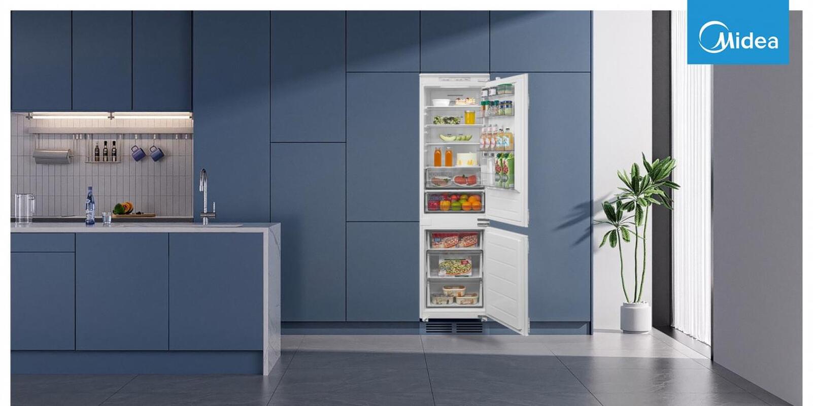 Преимущества Встраиваемый холодильник с морозильной камерой Midea MDRE413FGE01