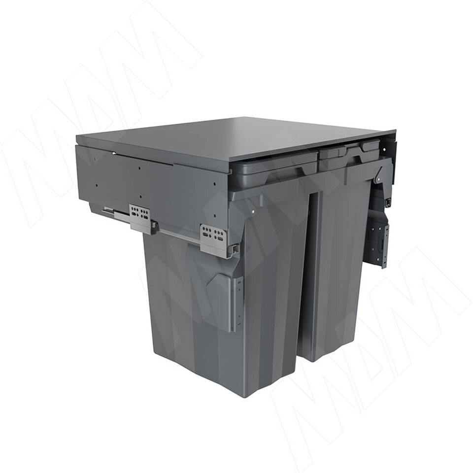 Фото PULSE PROBOX F60 Система сортировки и хранения, 3 емкости (2x15+1x33), креп. фасада, полн.выдв., плавн.закр., крышка-полка, графит (MBN603-63DGMID)