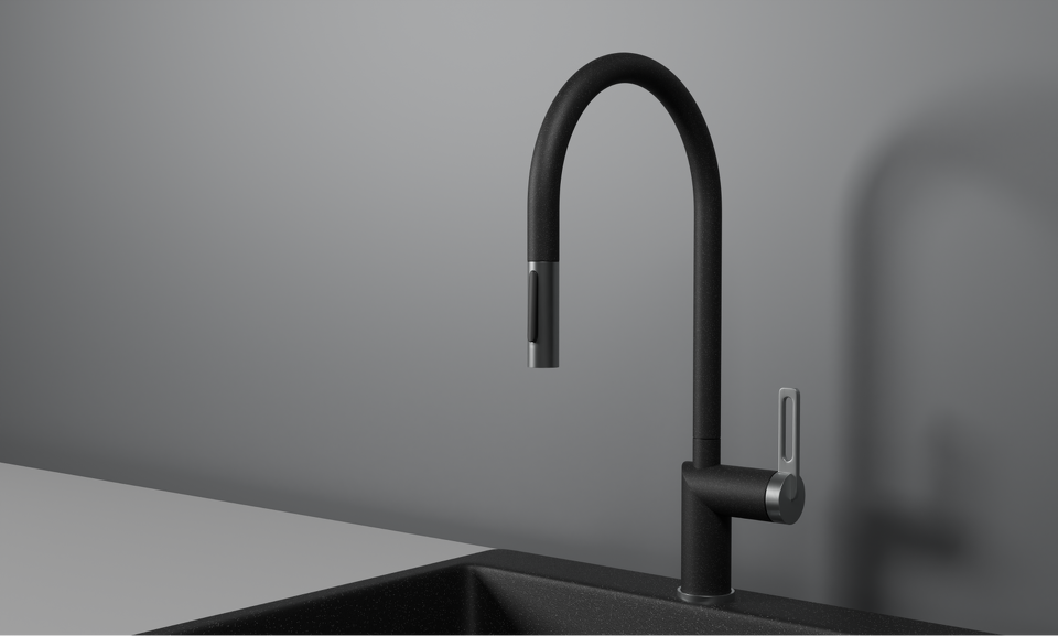 Фото Смеситель для кухни GRANULA 8172, ЧЕРНЫЙ