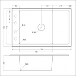 Превью картинка Кварцевая мойка EMAR EMQ-1780.Q Сардоникс #4
