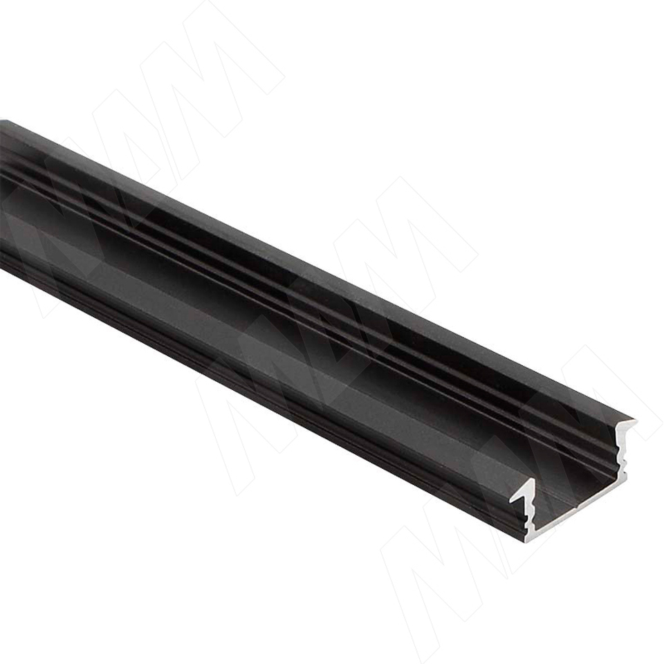 Фото PULSE Профиль FM1, врезной, черный, 20х7,5мм, L-2000 (LSP-FM1-ALU-2-BL)