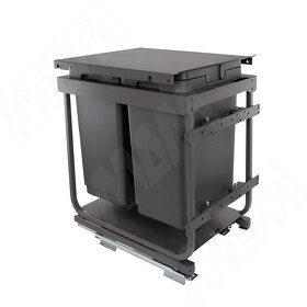 Картинка Vibo KOMBI 2.0 M40W Система сортировки и хранения, 2 емкости (20л+20л), креп. фасада, полн.выдв., плавн.закр., направл. Nova Pro, крышка-полка (KOMBI2GME402SCGMRF)