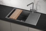 Превью картинка Кварцевая мойка GRANULA ES-7807, ГРАФИТ, кухонная мойка, кварц, ESTETICA #1