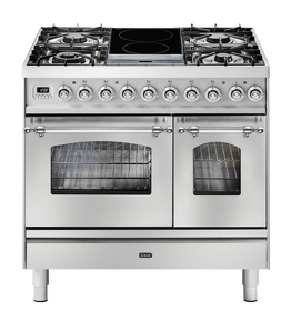 Картинка ILVE PD09IDNE3/SSC нержавеющая сталь (фурн. хром)