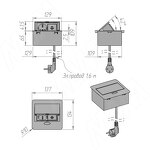 Превью картинка PULSE ПОП-АП Выдвижной блок розеток, 137*134 мм, 1 розетка, 1 USB, 1 USB Type-C, черный, POP-UP (PU-S-1S1A-BL) #4
