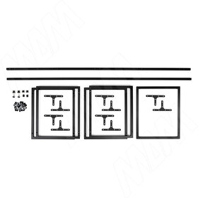 Картинка PULSE Набор на 1 дополнительную секцию к стеллажу 500x1760x450 (отдельно стеллажом не является), черный (RAL 9005, муар) (KIT.31.50x176x45.BLC)