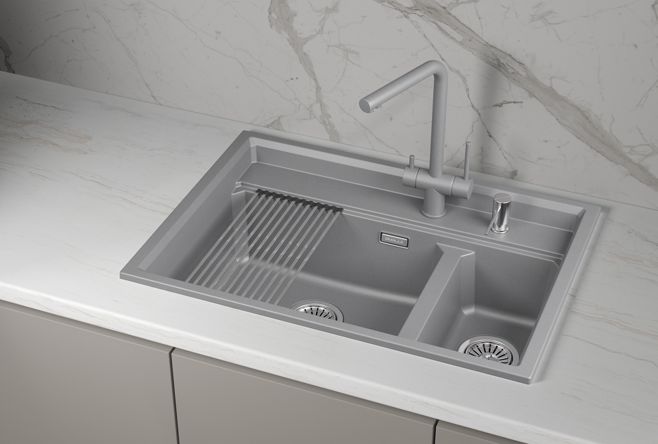 Фото Кварцевая мойка GRANULA 7302i, АЛЮМИНИУМ