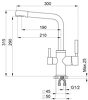 Превью картинка Смеситель для кухни GRANULA 3015, XРОМ/ЧЁРНЫЙ #3