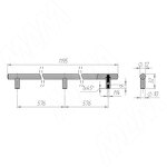Превью картинка PULSE Ручка-рейлинг 1152мм (L=1200мм)мм графит (RH.01.1152.GF) #2