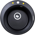 Превью картинка Гранитная мойка Zigmund & Shtain KREIS 480 Чёрный базальт #1