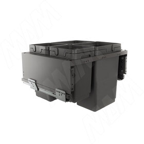 Картинка Vibo GLOBE 2.0 M60W Система сортировки и хранения, 4 емкости (20л+20л+10л+9л), креп. фасада, полн.выдв., плавн.закр., направл. Nova Pro, без крышек (PG2GME604SCGM)