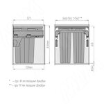 Превью картинка PULSE PROBOX F60 Система сортировки и хранения, 2 емкости (2x37), креп. фасада, полн.выдв., плавн.закр., крышка-полка, графит (MBN602-74DGMID) #6