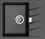 Превью картинка Кварцевая мойка Rivelato RAUM 58 1-чаша 580*500мм nero #1