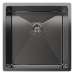 Превью картинка Металлическая мойка Rivelato RINOX 4444 UN PVD black нерж.стал подстольный монтаж 1 чаша 440*440*200 мм #1