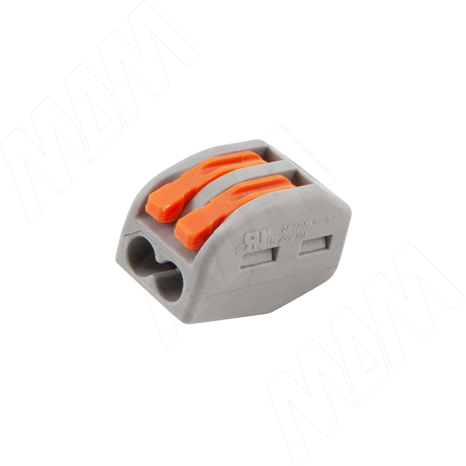 Фото PULSE Клемма 222 с рычажком, 2 порта, для провода 0.5-4.0 кв.мм, ток 16А (TE-222-X2-1)