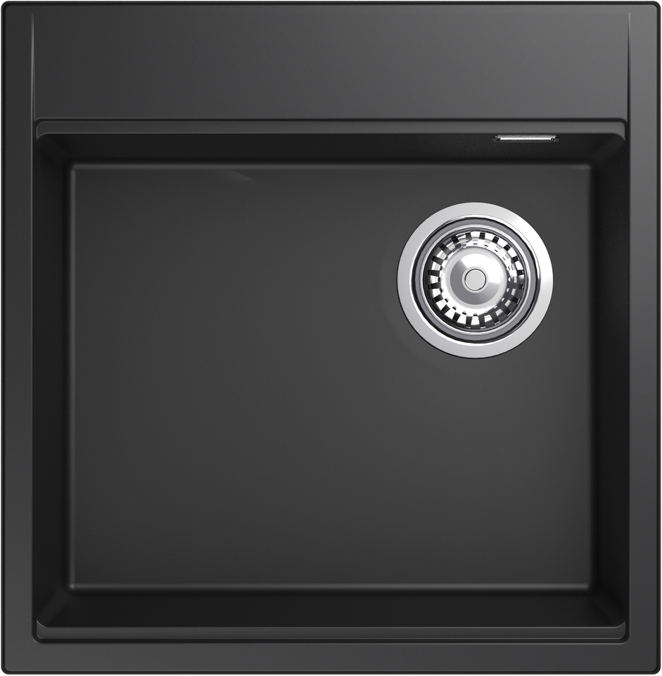 Фото Гранитная мойка Rivelato TESORO 505-R 1-чаш 500*510 nero