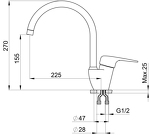 Превью картинка Смеситель для кухни GRANULA 1024, ТУРМАЛИН #3