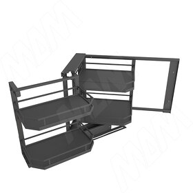 Картинка PULSE ЭЛЕМЕНТ КОР Механизм для углового корпуса, 2 уровня, левый, графит, ELEMENT CORE (CSMC.221.45LFS.GR)