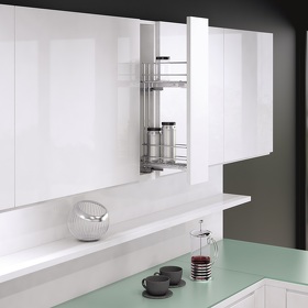 Картинка Vauth-Sagel Бутылочница CLASSIC в верхнюю секцию, выдвижной фасад 150 мм, высота 500 мм, правая, хром