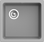Превью картинка Гранитная мойка Rivelato BERKANA 45 подст.монтаж 1-чаш 485*455 Серый 803 #1