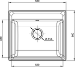 Превью картинка Мраморная мойка GranFest VERTEX 580 Иней #3