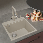 Превью картинка Гранитная мойка Rivelato TESORO 455-L 1-чаш 450*510 Топаз 703 #3