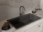 Превью картинка Смеситель для кухни Rivelato Garda U-обр. D-35мм Черный 502/золото #3