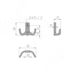 Превью картинка PULSE Крючок двухрожковый золото матовое (HK.18.GA) #3