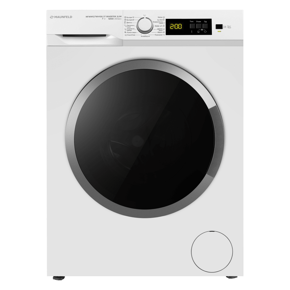 Фото Стиральная машина с фронтальной загрузкой Maunfeld MFWM127WH100 ST INVERTER SLIM