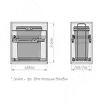 Превью картинка Vibo KOMBI 30 Система для утилизации/хранения, 1 емк.: 30л, креп. фасада, полн.выдв., плавн.закр., напр. Nova Pro (PKBGME301MG) #4