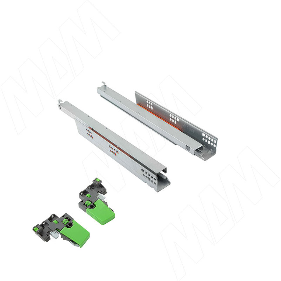 Фото PULSE ВЕКТОР ПРО Направляющие скрытого монтажа 400 мм, с толкателем, полное выдвижение, с фиксаторами 3Д, VEKTOR.PRO LT (V.PRO.LT400)