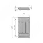Превью картинка Gollinucci COMBI Лоток кухонный для столовых приборов 278х420/490,  цвет графит (6712G425PZ) #4