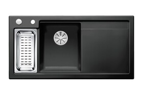 Картинка Blanсo AXON II 6 S (чаша слева) керамика PuraPlus черный с кл.-авт. InFino