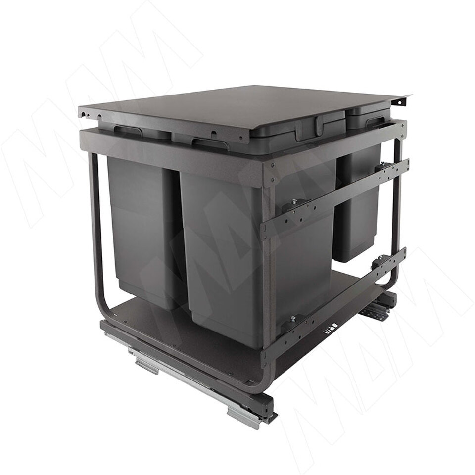 Фото Vibo KOMBI 2.0 M60W Система сортировки и хранения, 4 емкости (20л+20л+10л+10л), креп. фасада, полн.выдв., плавн.закр., направл. Nova Pro, крышка-полка (KOMBI2GME604SCGMRF)