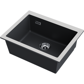 Картинка Omoikiri Omishima 60-U-BL Matt Natceramic/черный матовый