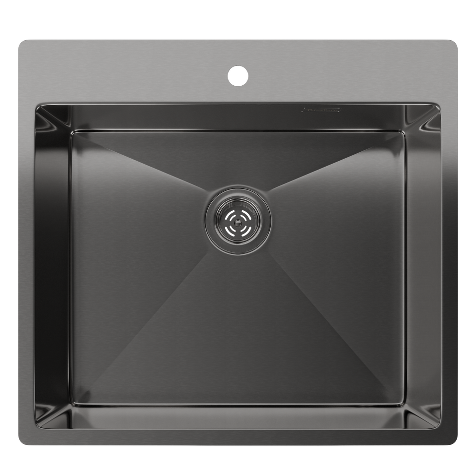 Фото Металлическая мойка Rivelato RINOX 5450 PVD black нерж.сталь 1 чаша 540*500*200 мм