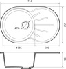 Превью картинка Мраморная мойка GranFest RONDO 750L Кашемир #3