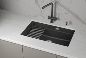 Картинка GRANULA KS-7303iU, ЧЁРНЫЙ  кухонная мойка, кварц