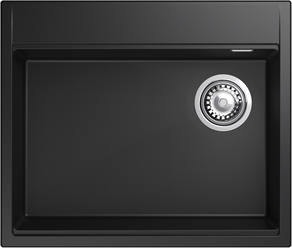 Фото Гранитная мойка Rivelato TESORO 605-R 1-чаш 600*510 Черный 502