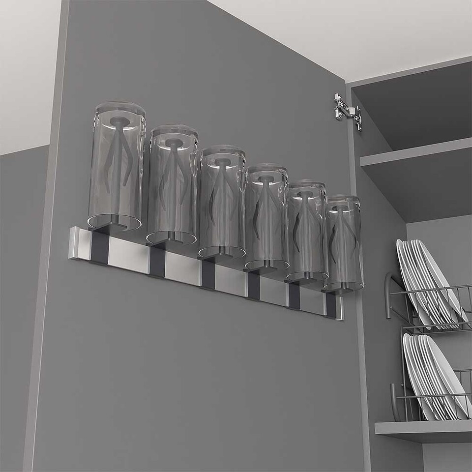 Фото Duslar Держатель TRAVIS для 6 стаканов, алюминий/антрацит