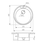 Превью картинка Металлическая мойка Zigmund & Shtain KREIS 480.8 Лен #3